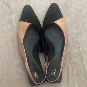 Zara Black and Tan Heels Elegant Design